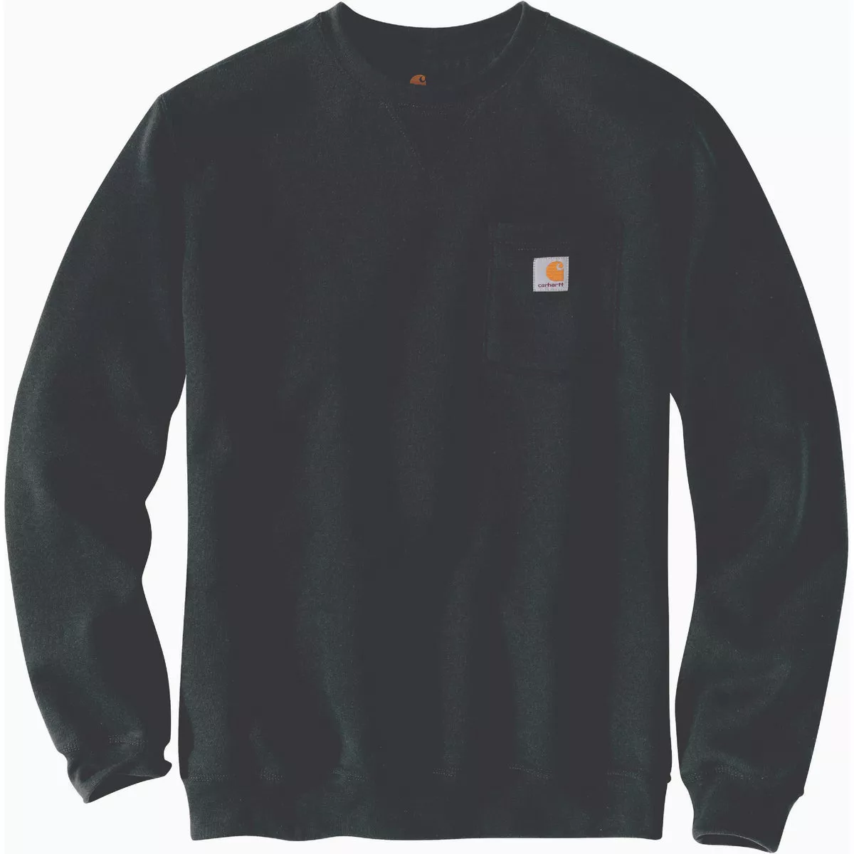 Carhartt Men's Small Regular Carbon Heather Midweight Crewneck Pocket Sweatshirt, Loose Fit
