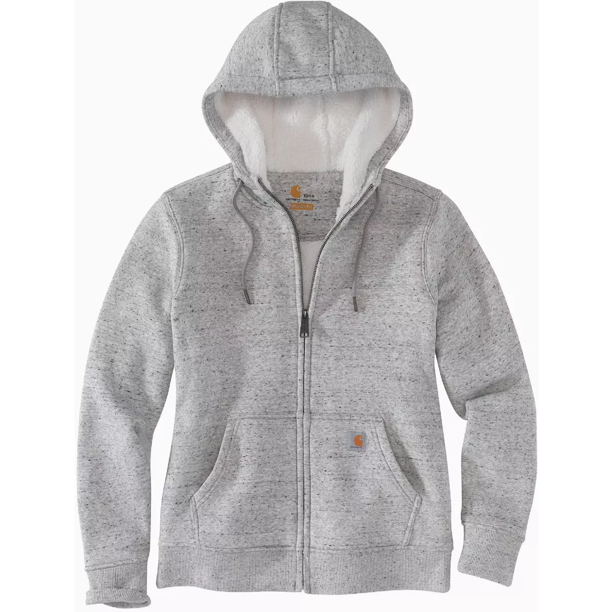 Carhartt Women's XXL Regular Asphalt Heather Nep Midweight Sherpa Lined Full Zip Sweatshirt, Relaxed Fit