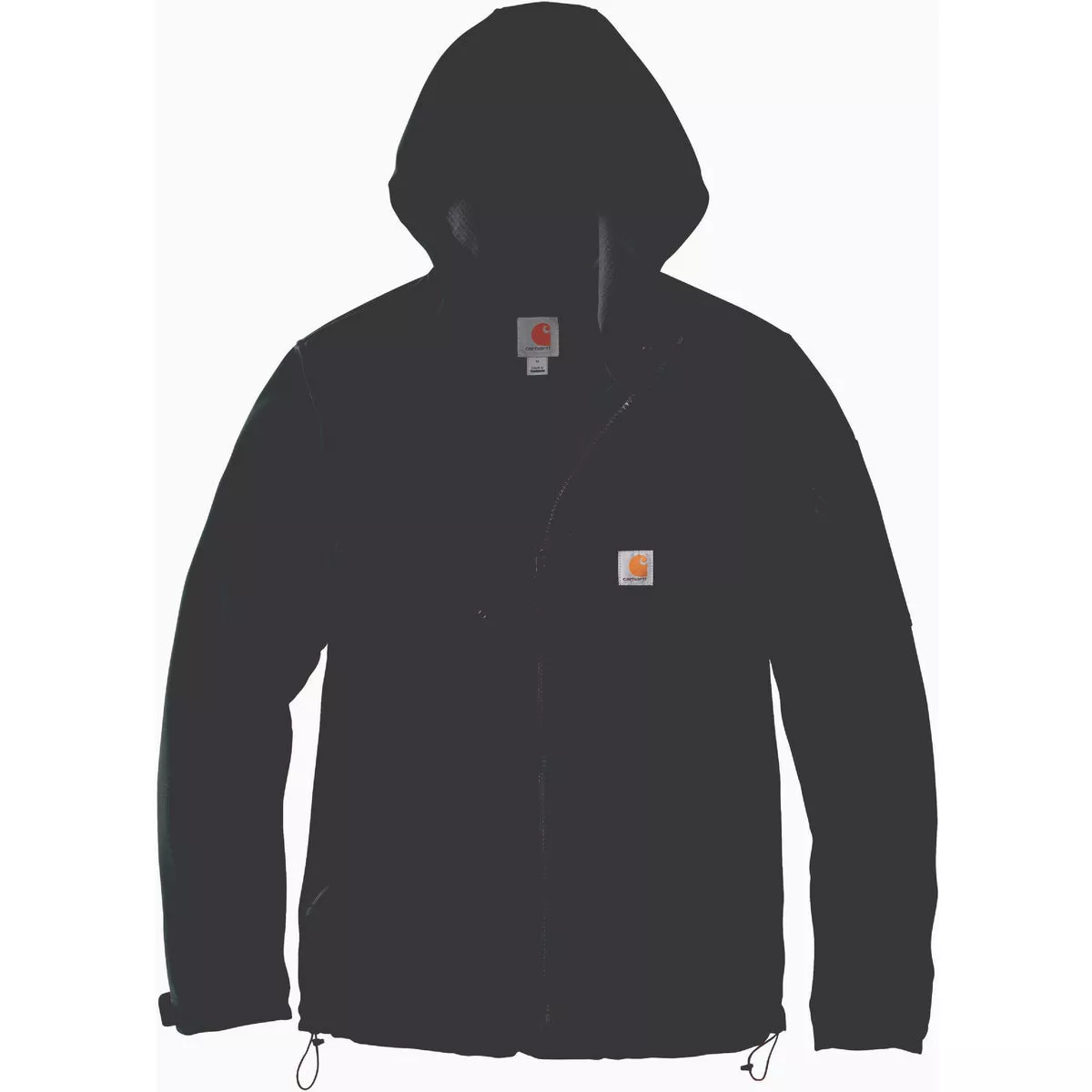 Carhartt Rain Defender Men's Medium Regular Black Nylon/Spandex Midweight Softshell Jacket, Relaxed Fit