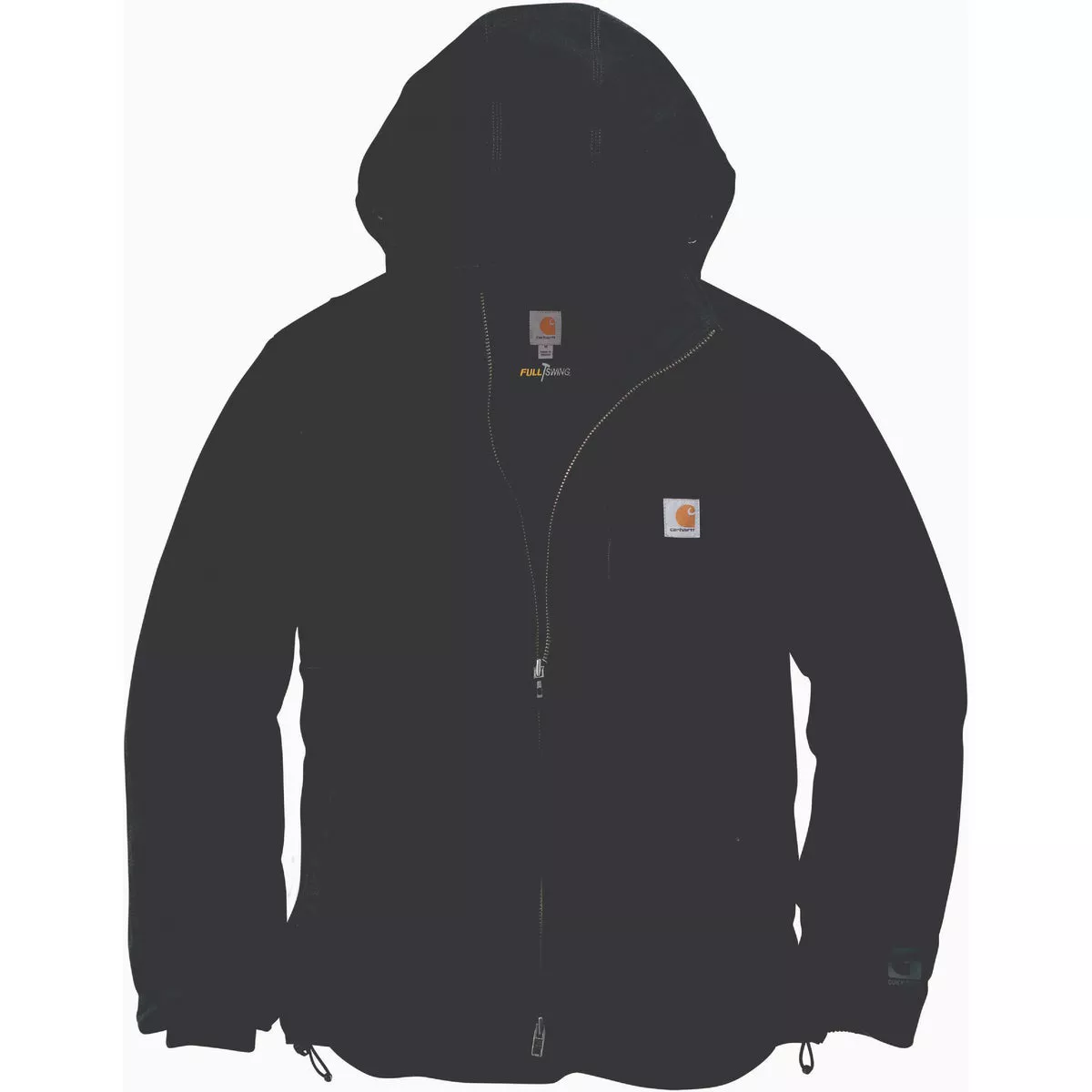 Carhartt Full Swing Men's 2XL Regular Black Quick Duck Insulated Jacket, Loose Fit
