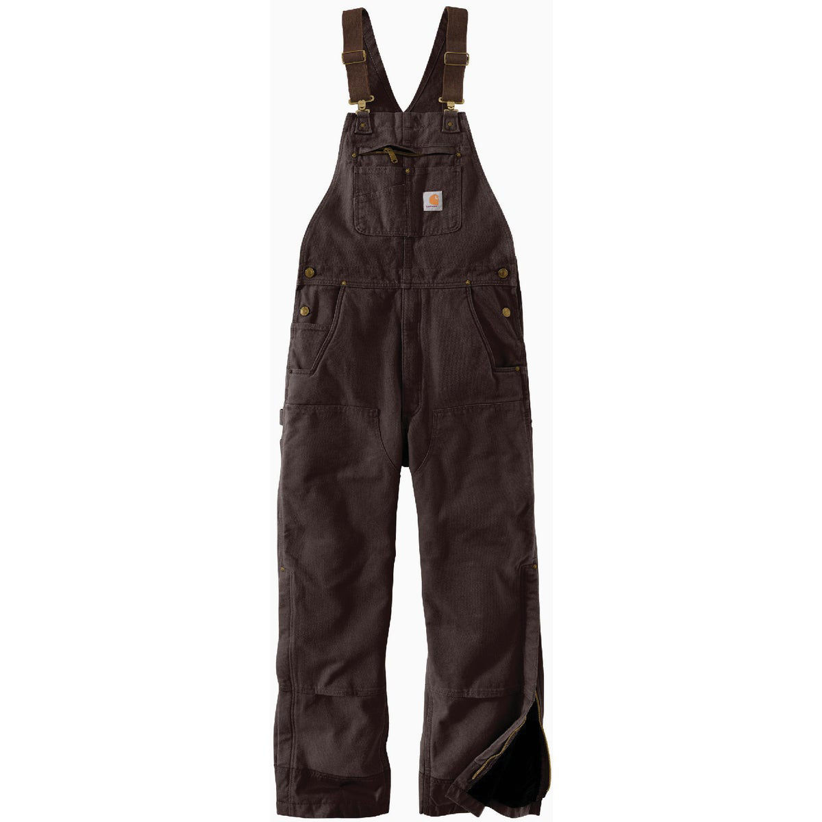 Carhartt Men s XL Regular Dark Brown Washed Duck Insulated Bib Overalls Loose Fit Do it Best