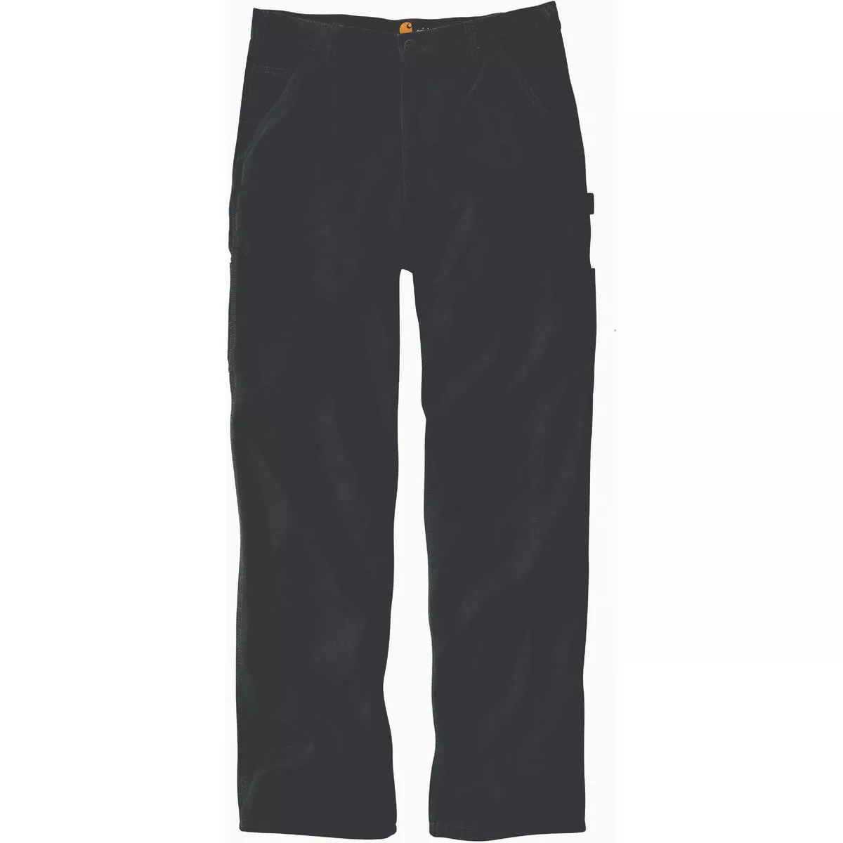 Carhartt Men's 46x30 Black Washed Duck Flannel-Lined Utility Work Pants, Loose Fit-