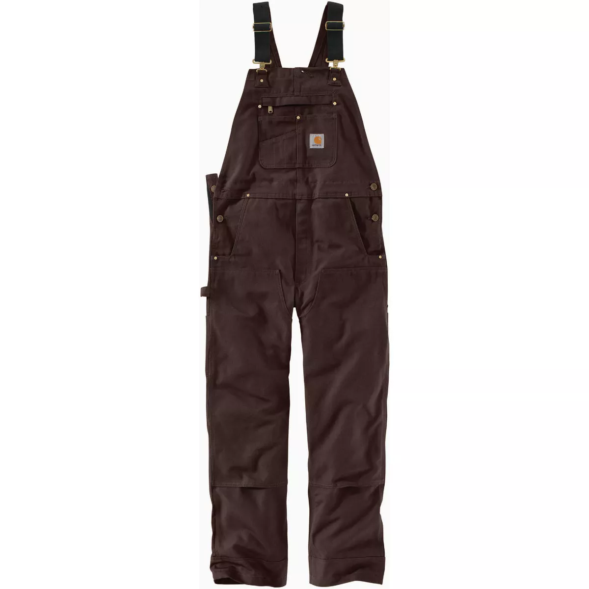 Carhartt Men's 50x32 Dark Brown Duck Bib Overalls, Relaxed Fit