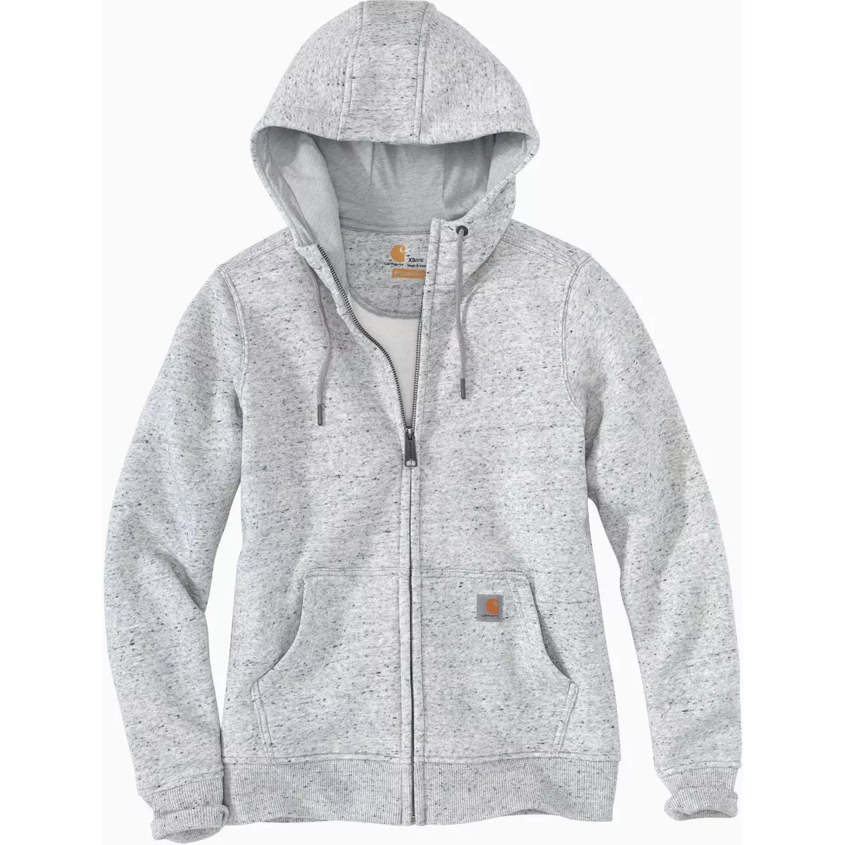 Carhartt Women's 2X Regular Asphalt Heather Nep Midweight Full Zip Hooded Sweatshirt, Relaxed Fit