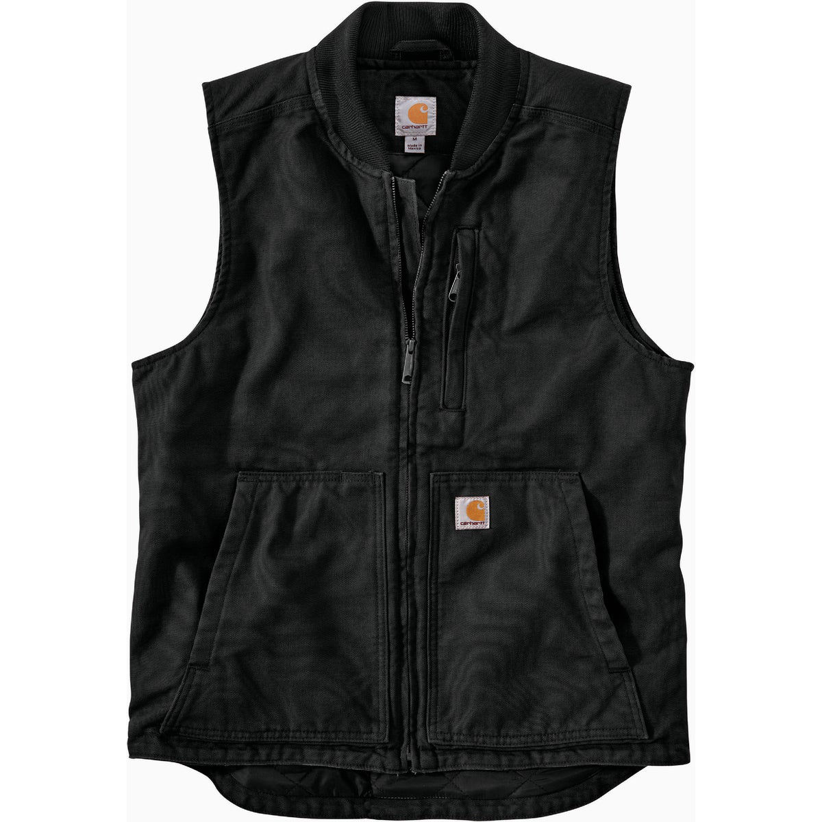 Carhartt Men's 2XL Tall Black Washed Duck Insulated Rib Collar