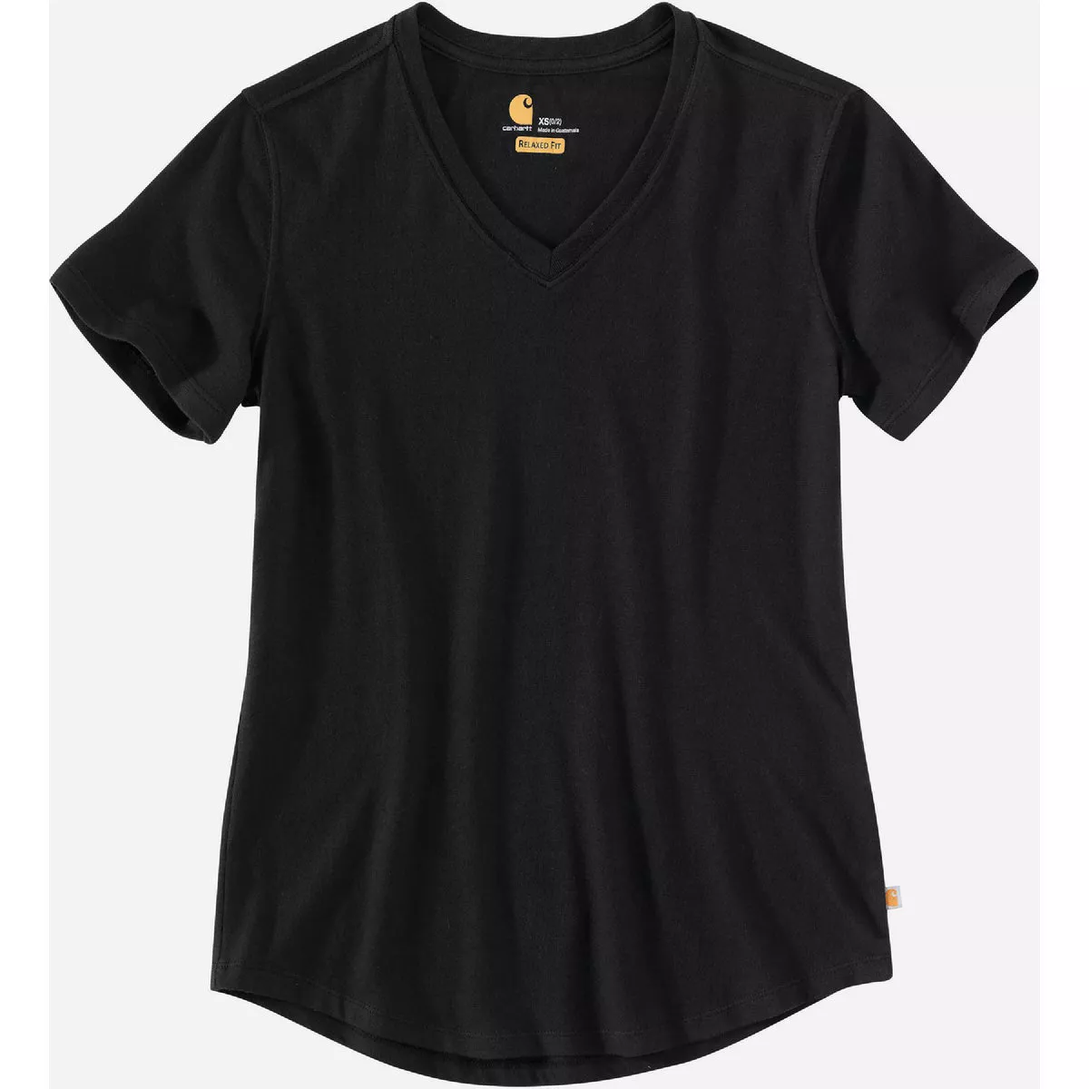 Carhartt Women's Small Regular Black Short Sleeve Midweight V Neck T-Shirt, Relaxed Fit