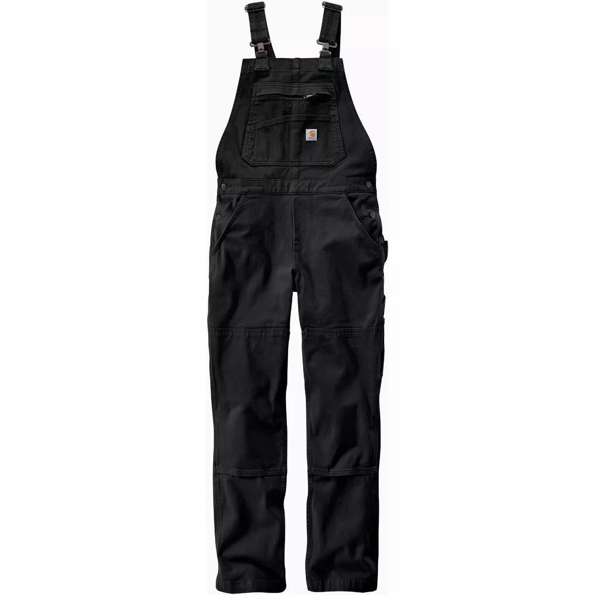 Carhartt Women's Rugged Flex Large Regular Black Twill Bib Overalls, Relaxed Fit