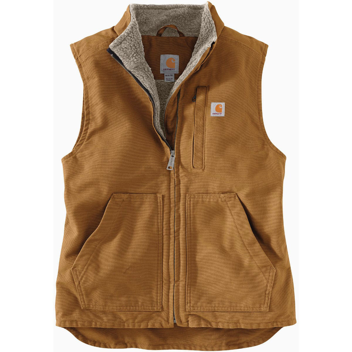 Carhartt Women's XXL Regular Brown Washed Duck Sherpa-Lined Mock