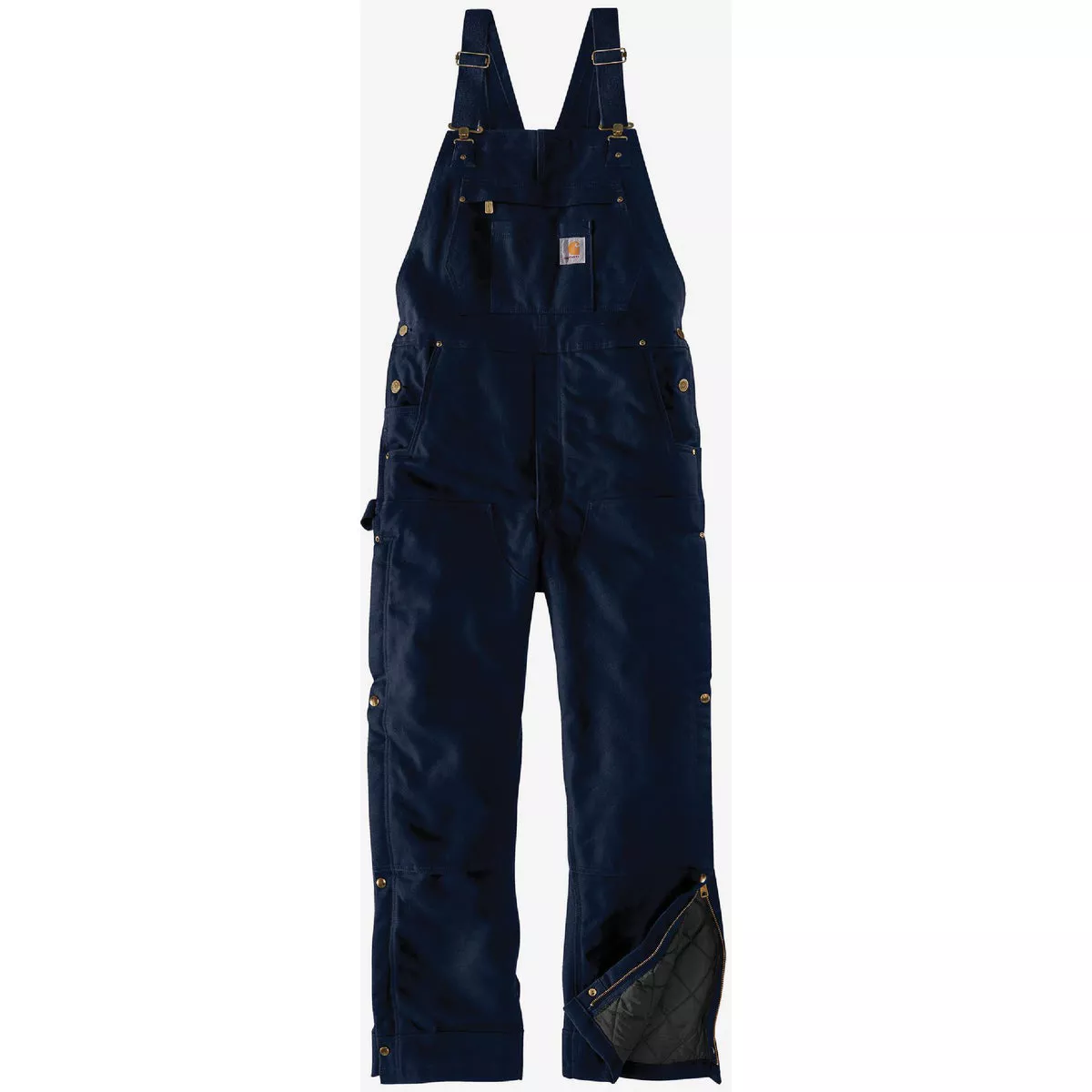 Carhartt Men's XL Tall Dark Navy Firm Duck Insulated Bib Overalls, Loose Fit