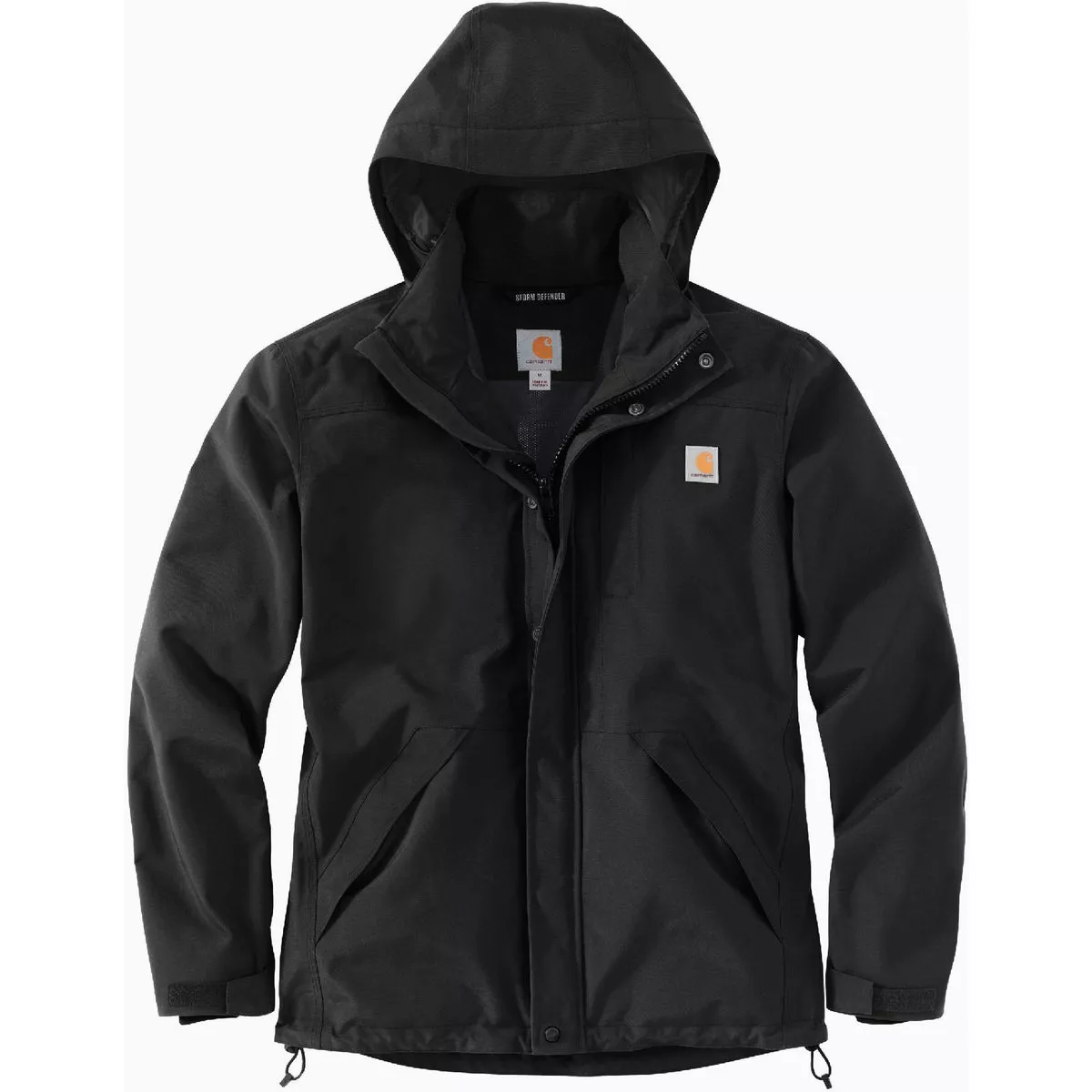 Carhartt Storm Defender Men's XL Tall Black Heavyweight Jacket, Loose Fit