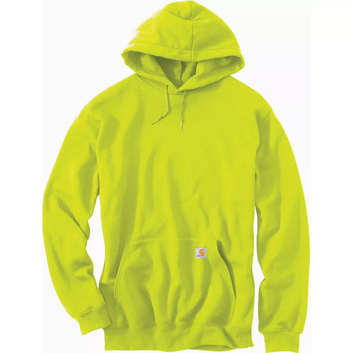 Carhartt Men's Small Regular Brite Lime Midweight Pullover Sweatshirt, Loose Fit