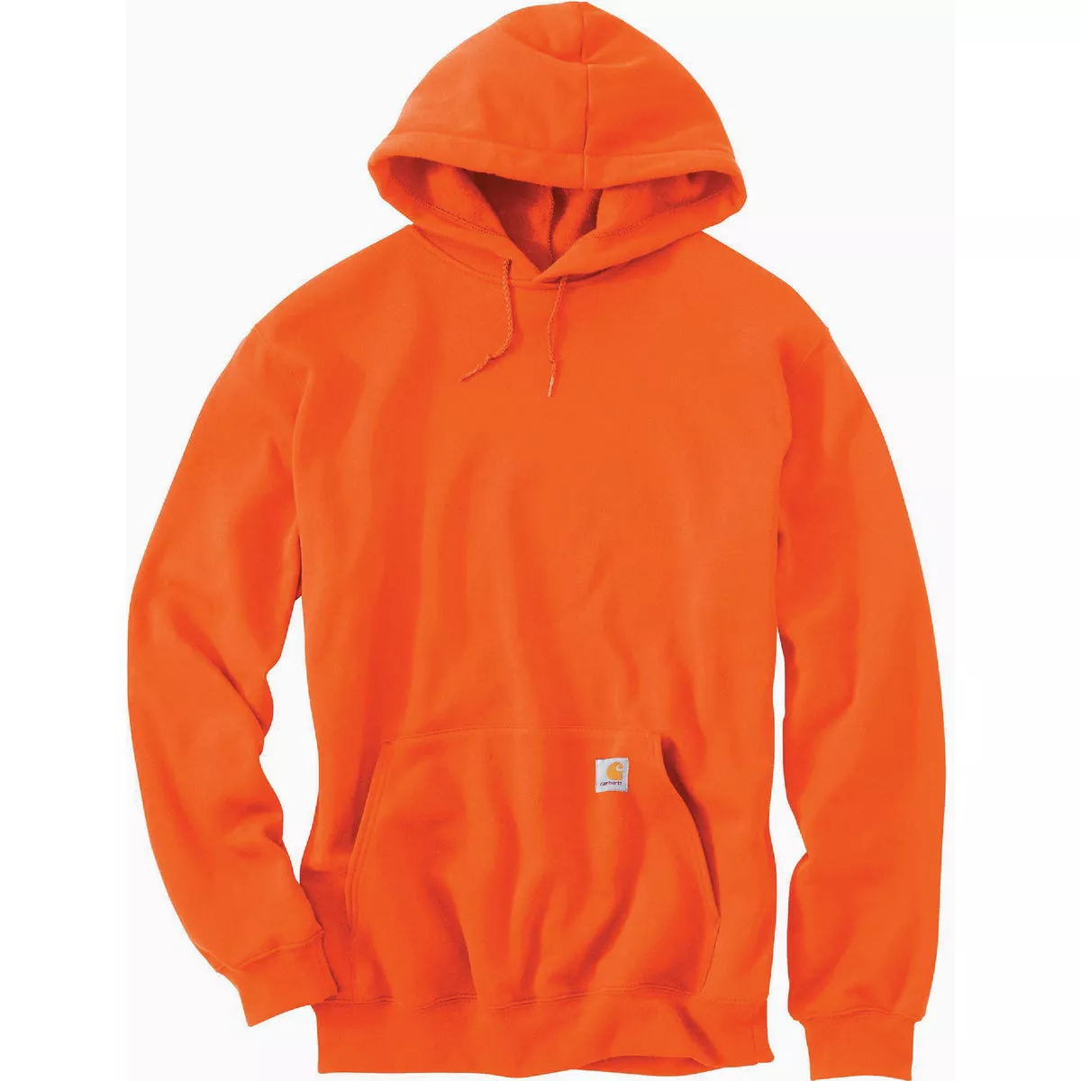 Carhartt Men's Medium Regular Brite Orange Midweight Pullover Sweatshirt, Loose Fit