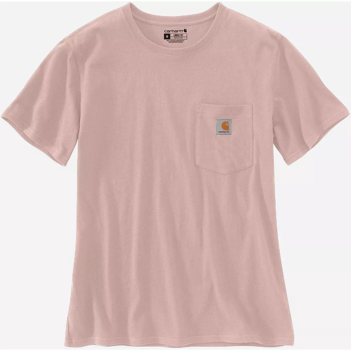 Carhartt Women's Small Regular Ash Rose Short Sleeve Heavyweight Pocket T-Shirt, Loose Fit