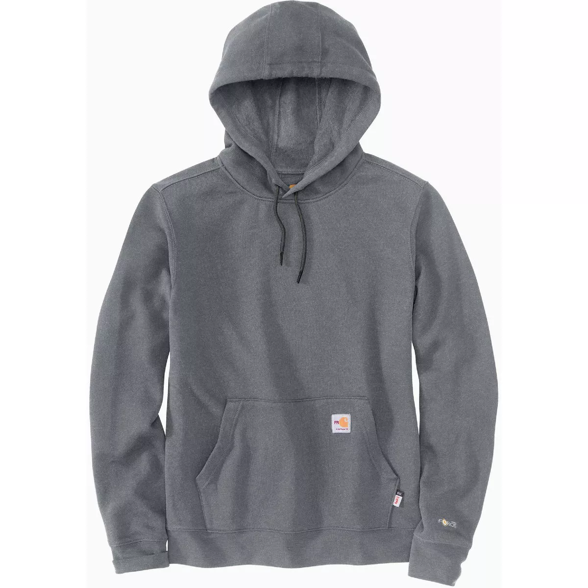 Carhartt Force Men's Medium Regular Granite Heather Flame-Resistant Midweight Pullover Hooded Sweatshirt, Loose Fit