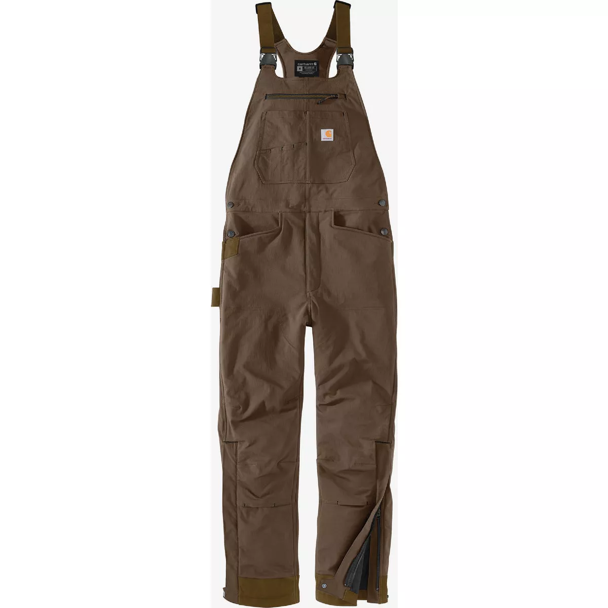 Carhartt Super Dux Men's Small Regular Coffee Insulated Bib Overalls, Relaxed Fit