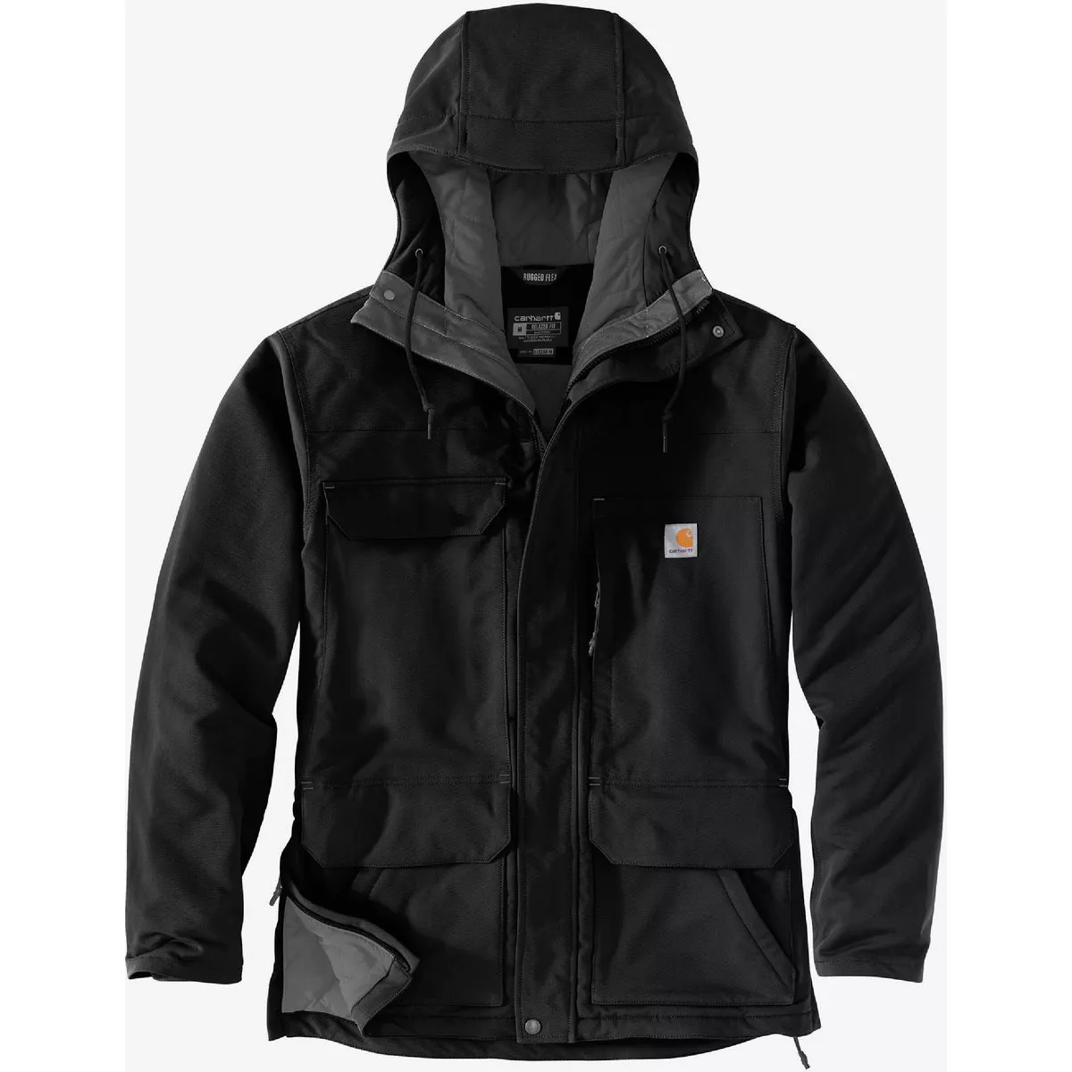 Carhartt Super Dux Men's Large Regular Black Insulated Traditional Coat, Relaxed Fit