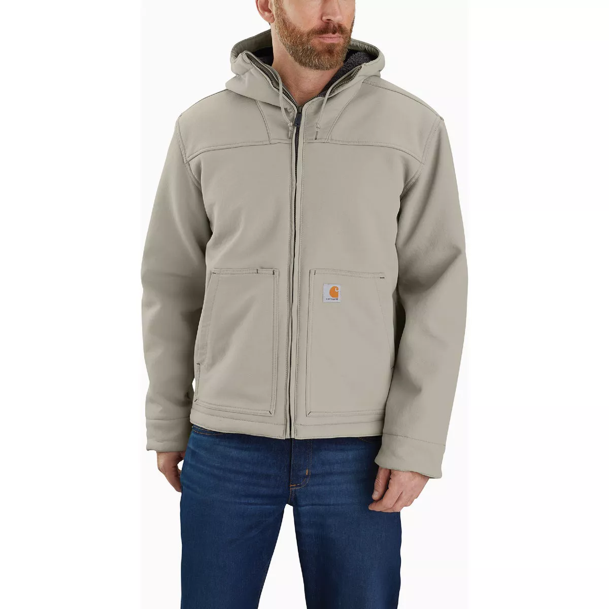 Carhartt Super Dux Men's Large Regular Greige Sherpa-Lined Active Jacket, Relaxed Fit