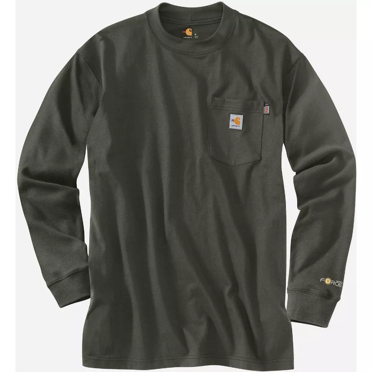 Carhartt Force Men's 2XL Regular Olive Short Sleeve Flame-Resistant Cotton T-Shirt