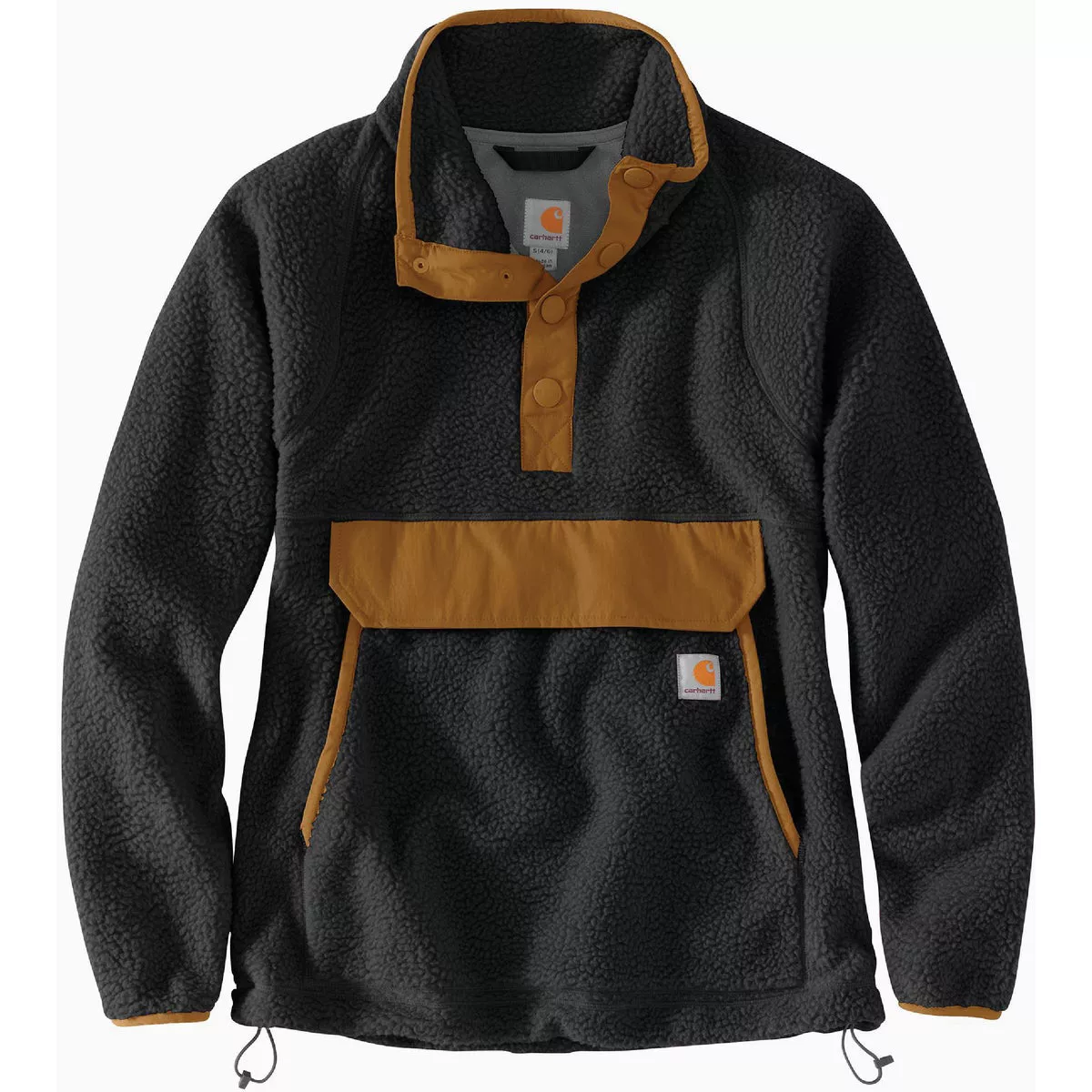 Carhartt Women's 2X Regular Black Fleece Pullover, Relaxed Fit