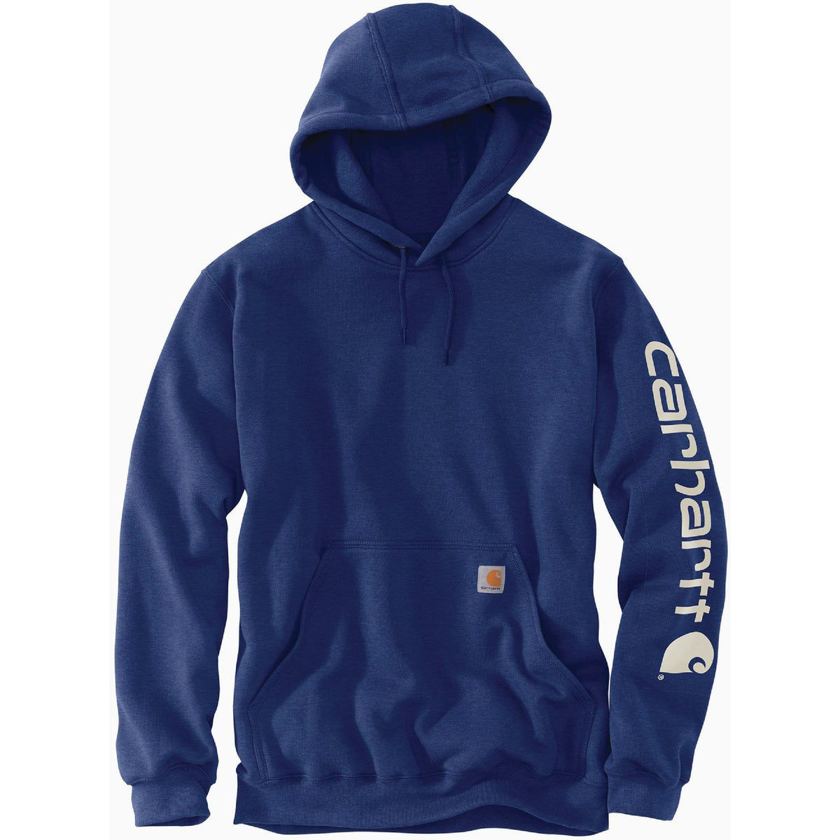 Carhartt Men s 5XL Tall Scout Blue Heather Midweight Logo Sleeve Graphic Pullover Hooded Sweatshirt Loose Fit Do it Best