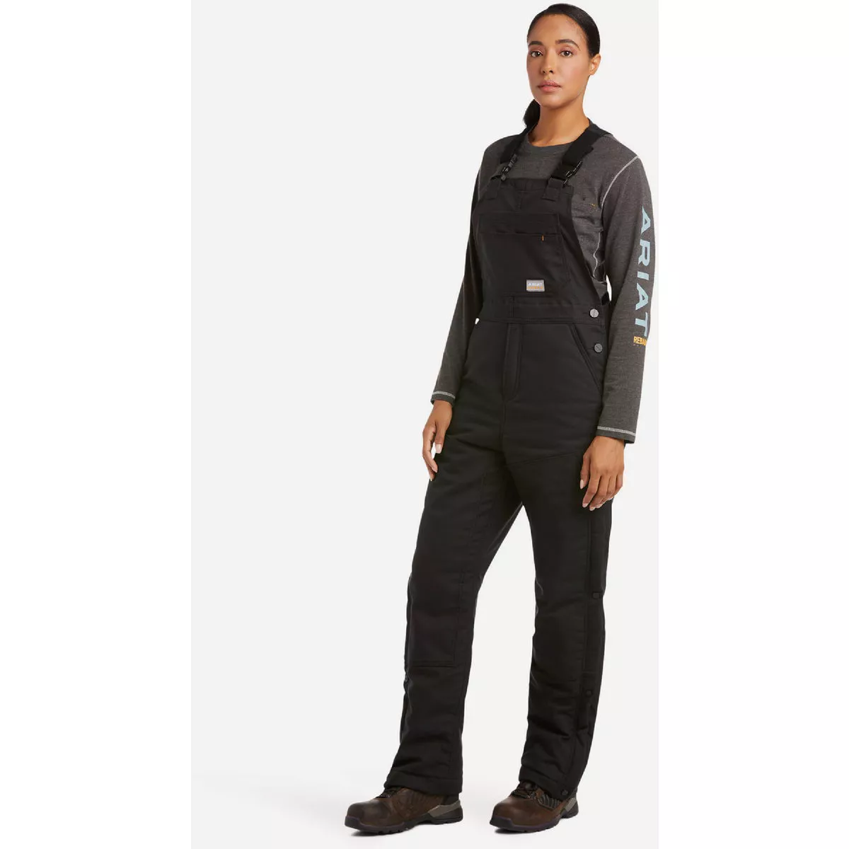 Ariat Women's 2X Short Black Rebar DuraCanvas Stretch Insulated Bib