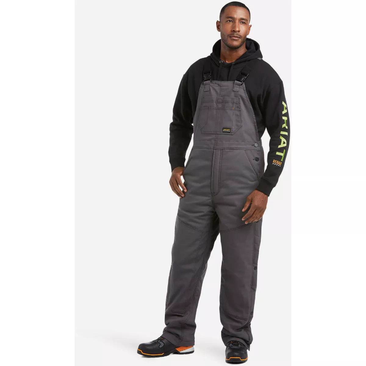 Ariat Men's M Regular Rebar Gray Rebar DuraCanvas Stretch Insulated Bib-