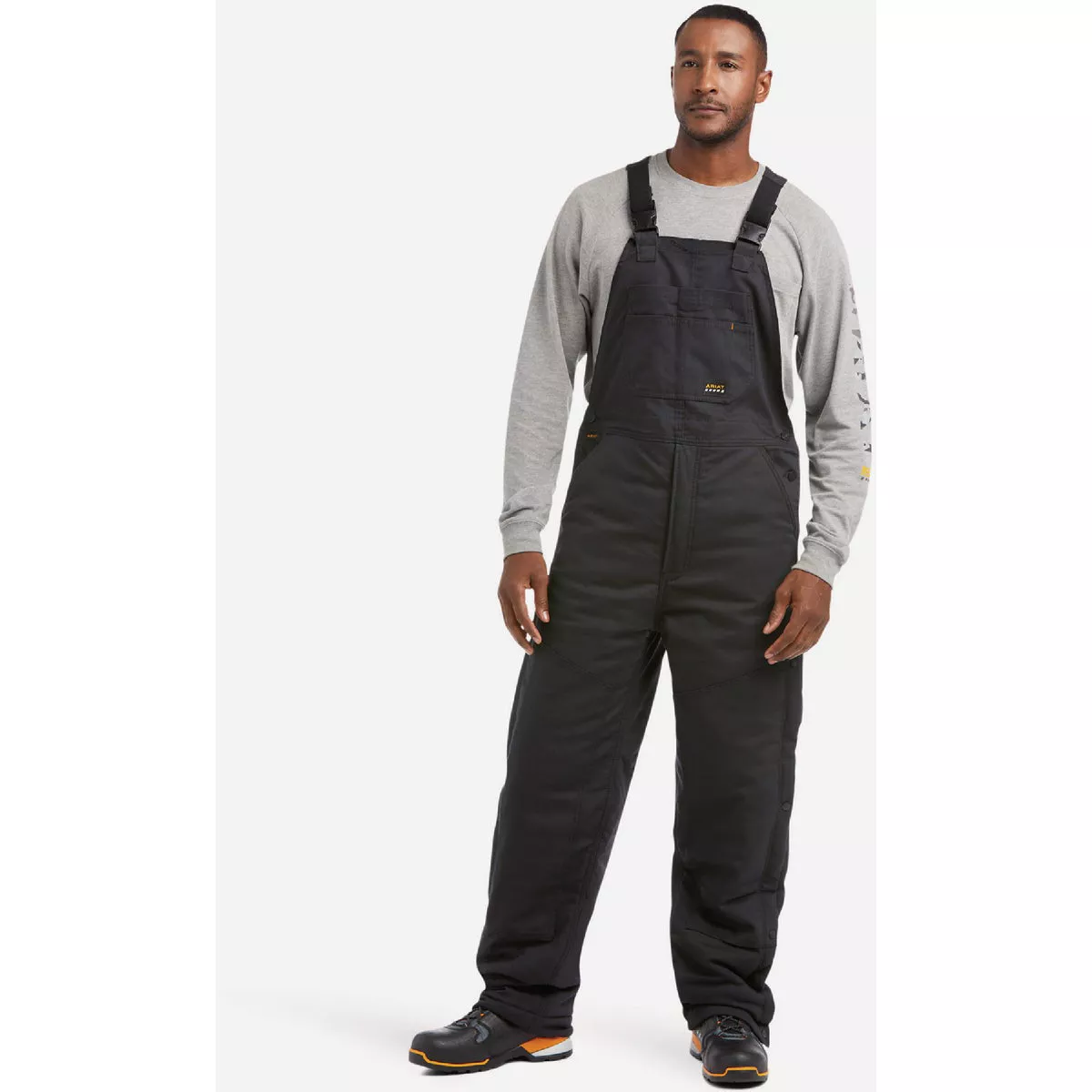 Ariat Men's XL Regular Black Rebar DuraCanvas Stretch Insulated Bib