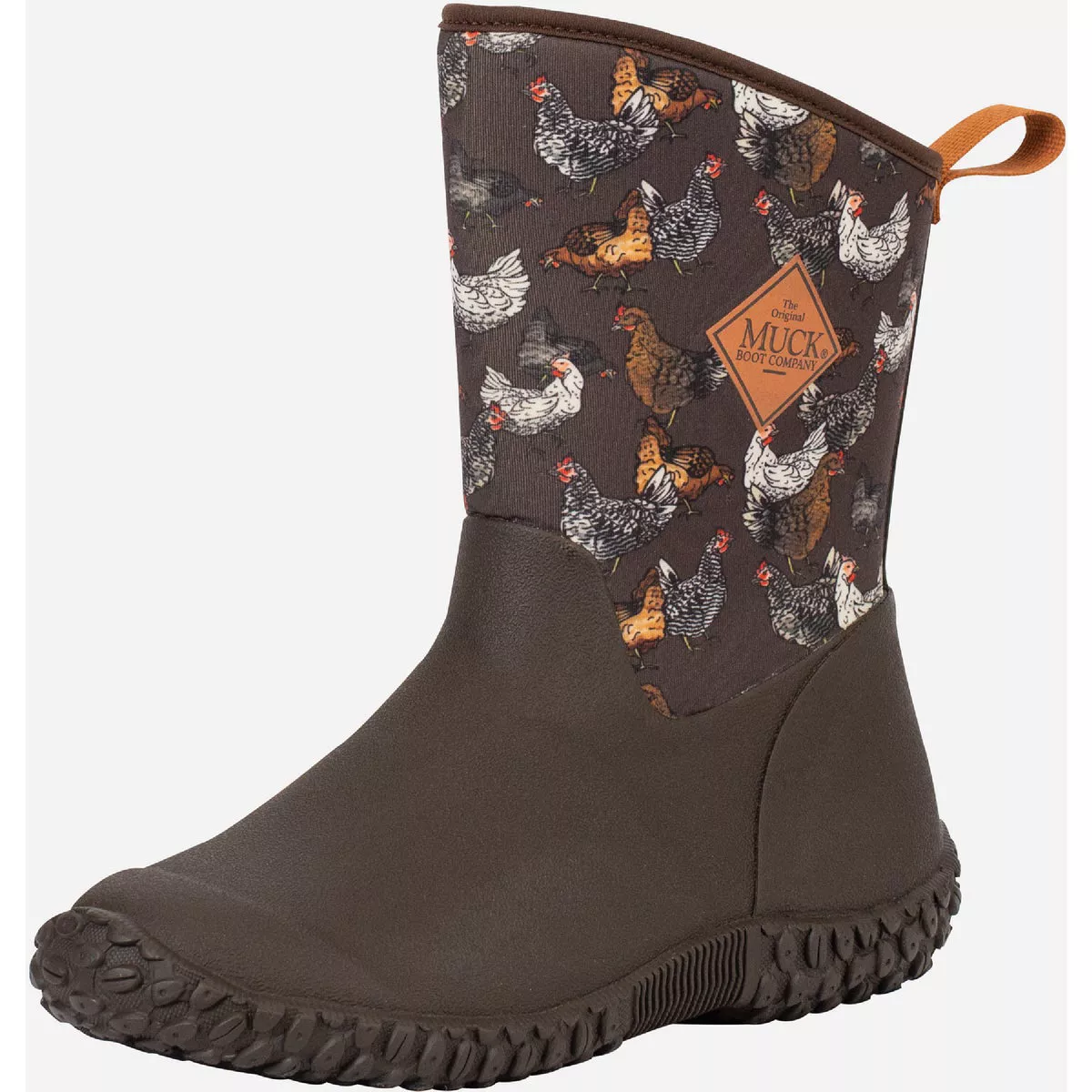 MUCK Muckster II Women's Dark Brown/Chicken Print Mid Boot, Size 6