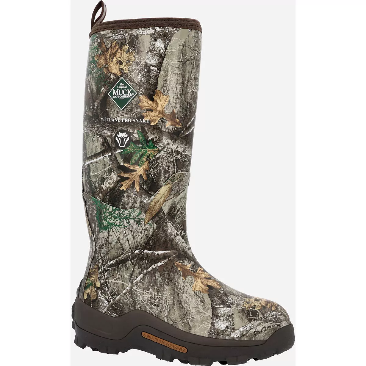 The Muck Boot Company Wetland Pro Snake Men's Realtree Edge Waterproof Snake Boot, Size 9