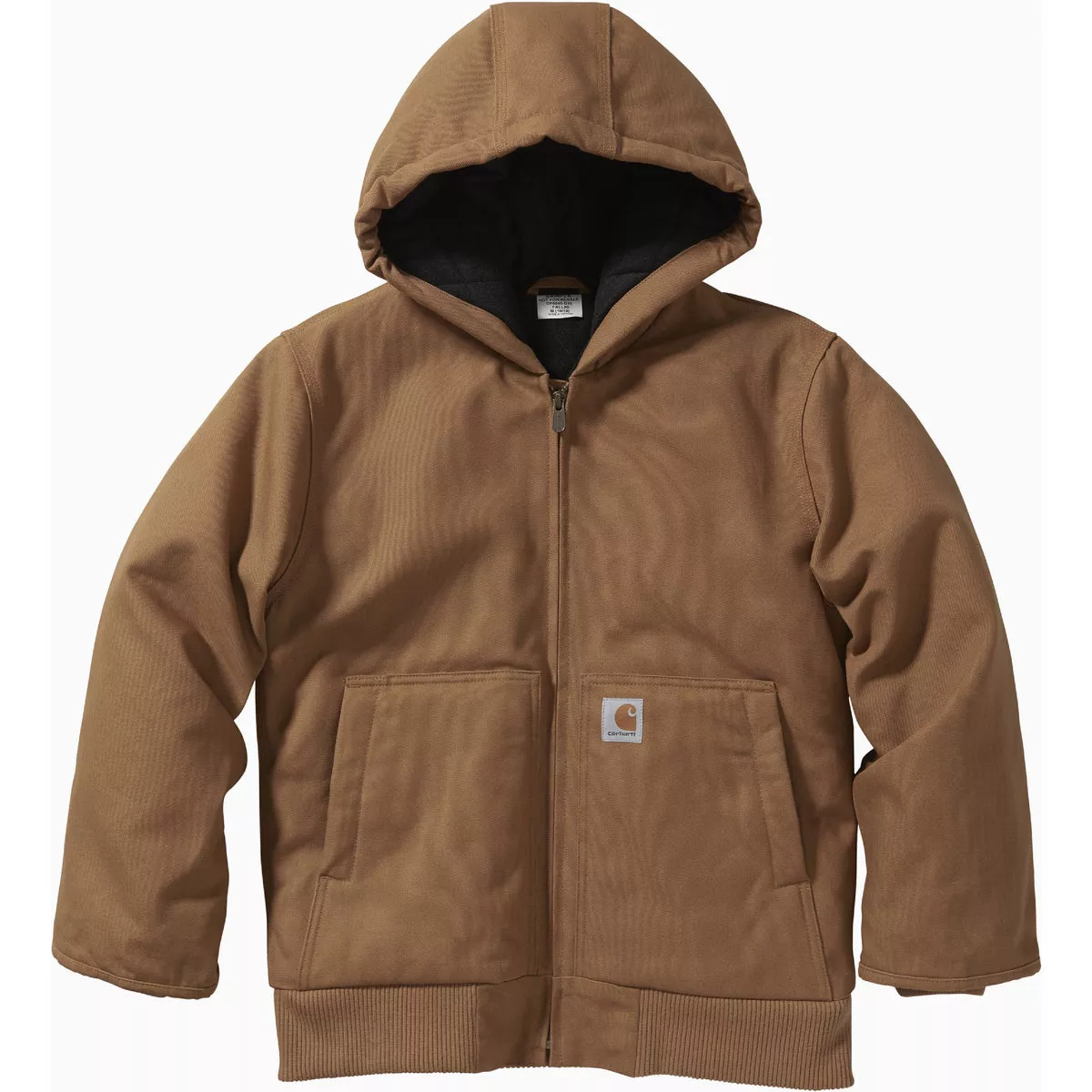 Carhartt ブラウンジャケット フルジップ Carhartt Boys' XXS (4/5) Brown Zip-Front Flannel Quilt Lined