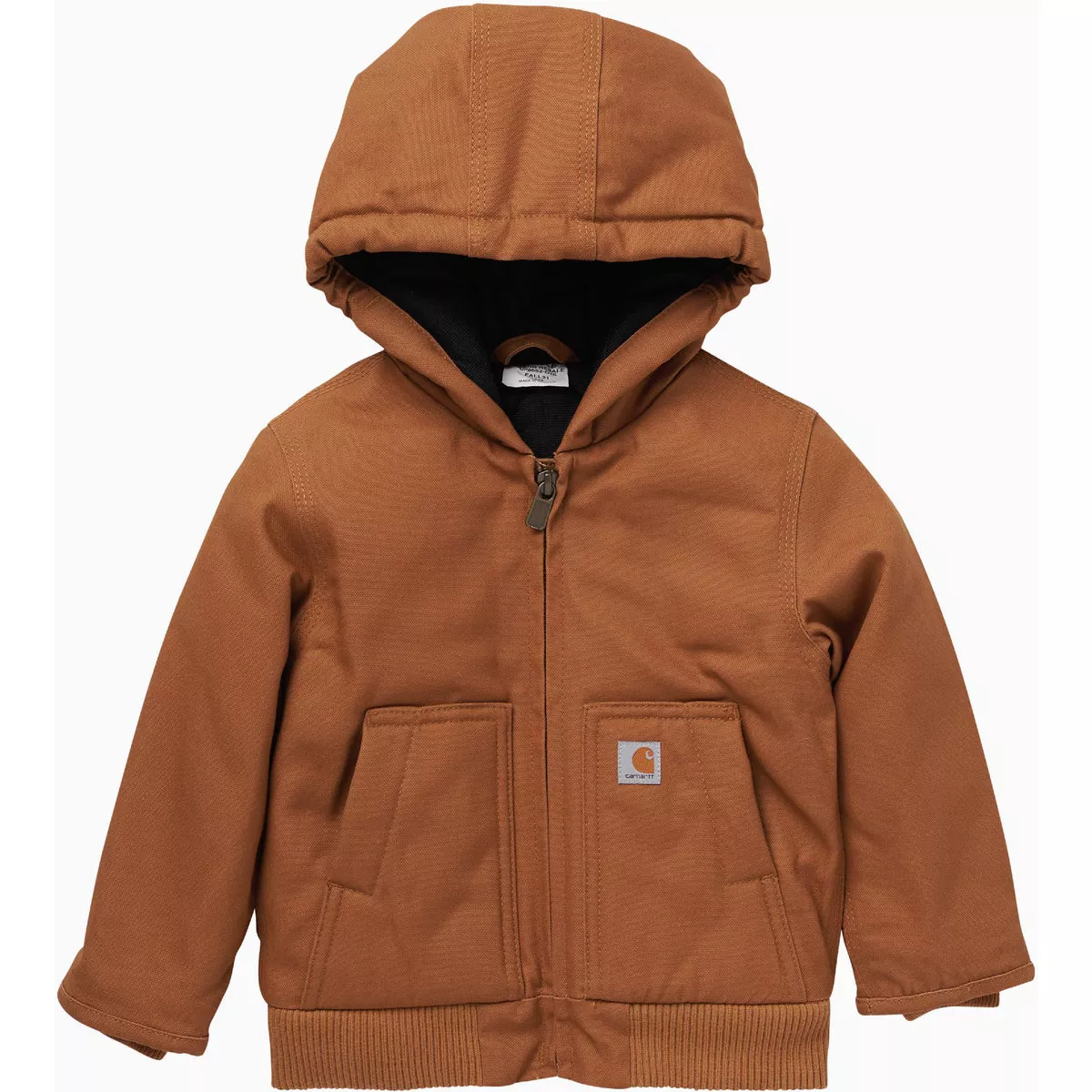 Carhartt Boys' 3T Brown Canvas Hooded Active Jac