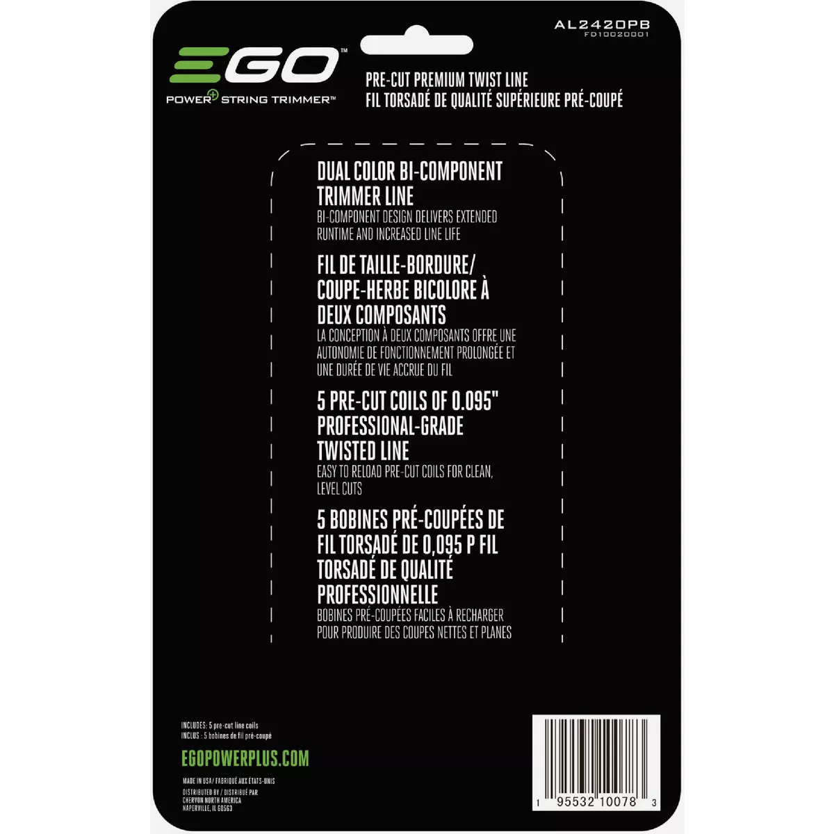 EGO 0.095 In. x 14 Ft. Pre-Cut Premium Twist String Trimmer Line (5-Pack)