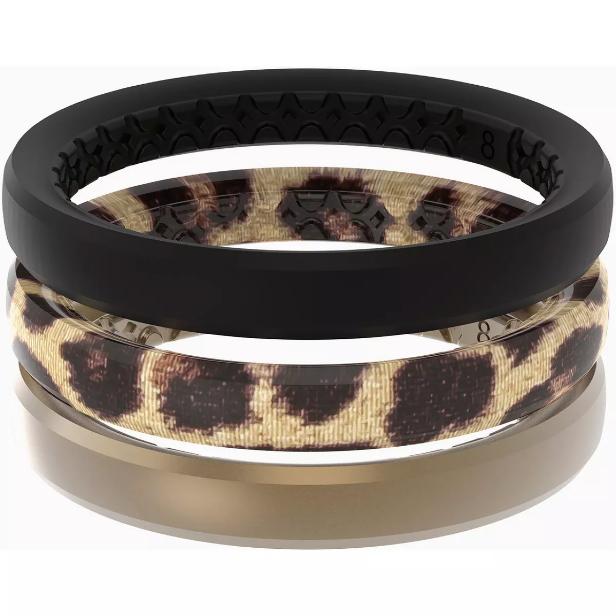 Groove Life Size 8 Leopard Silicone Stackable Ring