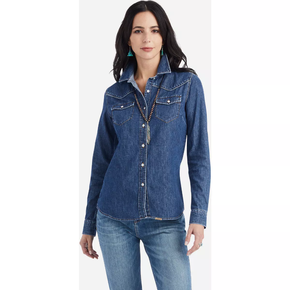 Ariat Women's XL Bluelight Farriday Denim Shirt