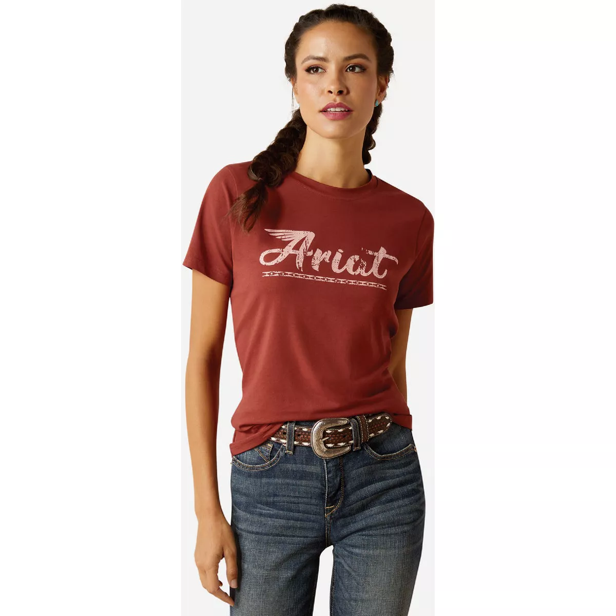 Ariat Women's S Regular Fired Brick Classic T-Shirt, Classic Fit