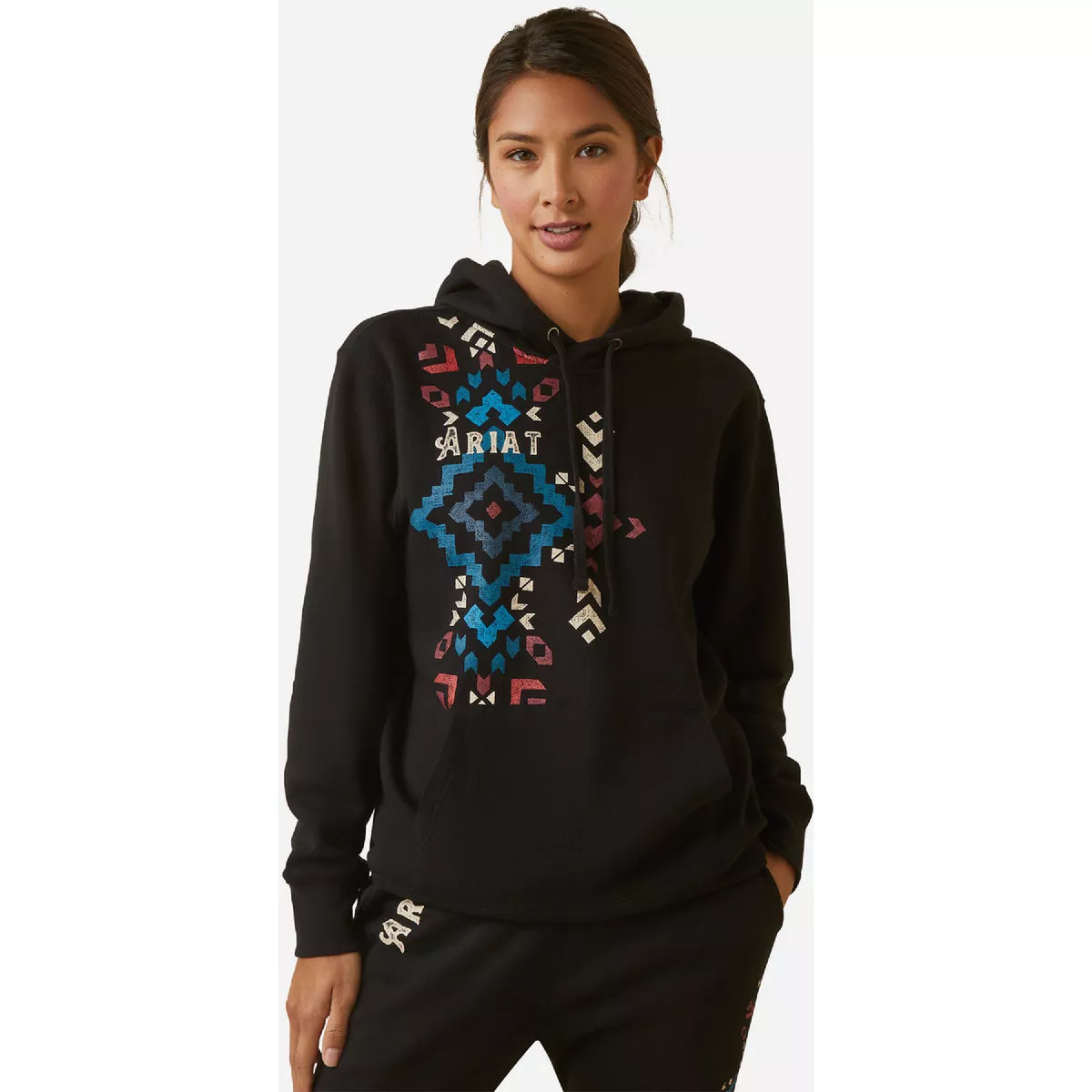 Ariat Women's S Regular Black REAL Geo Hoodie