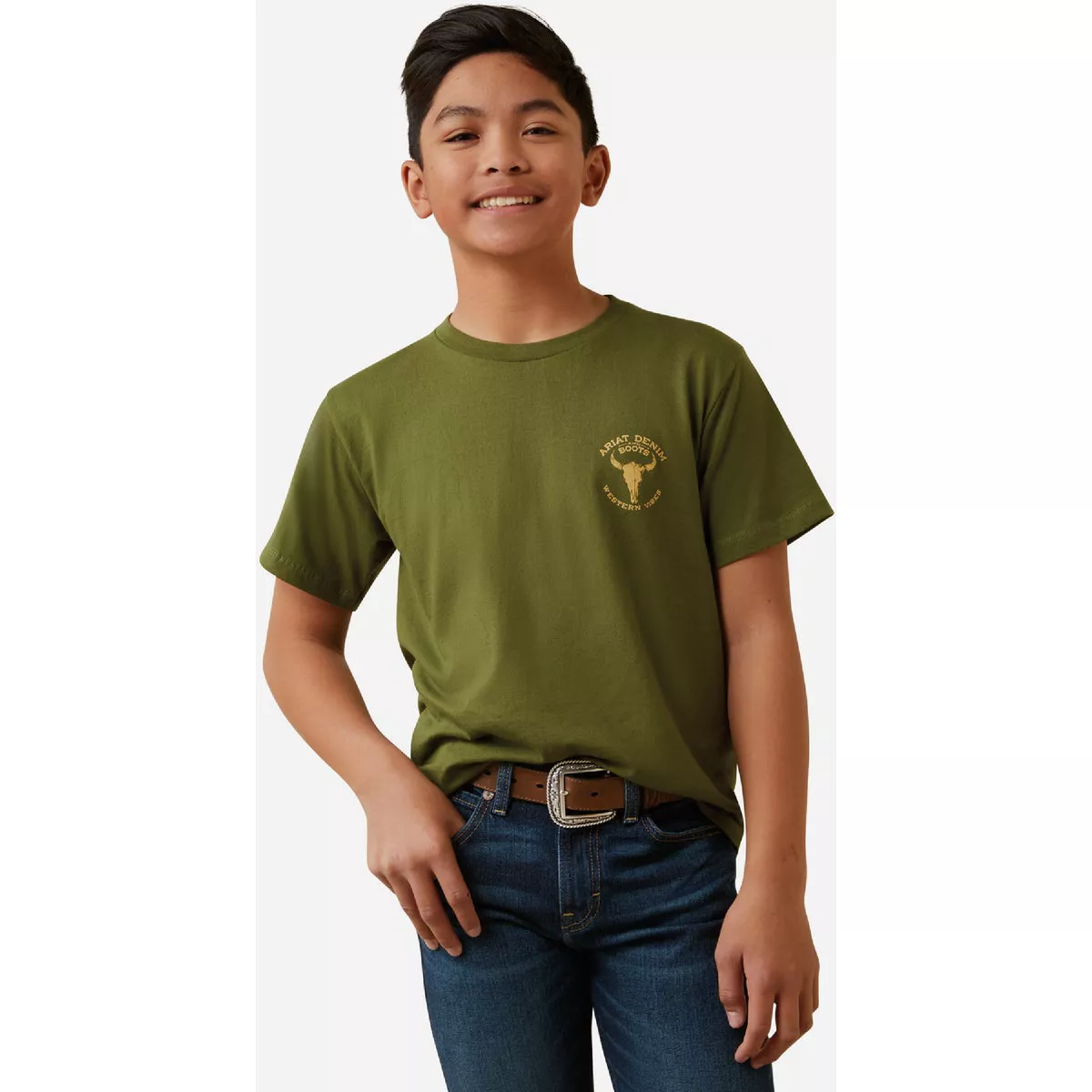 Ariat Kid's M Army Bison Skull T-Shirt