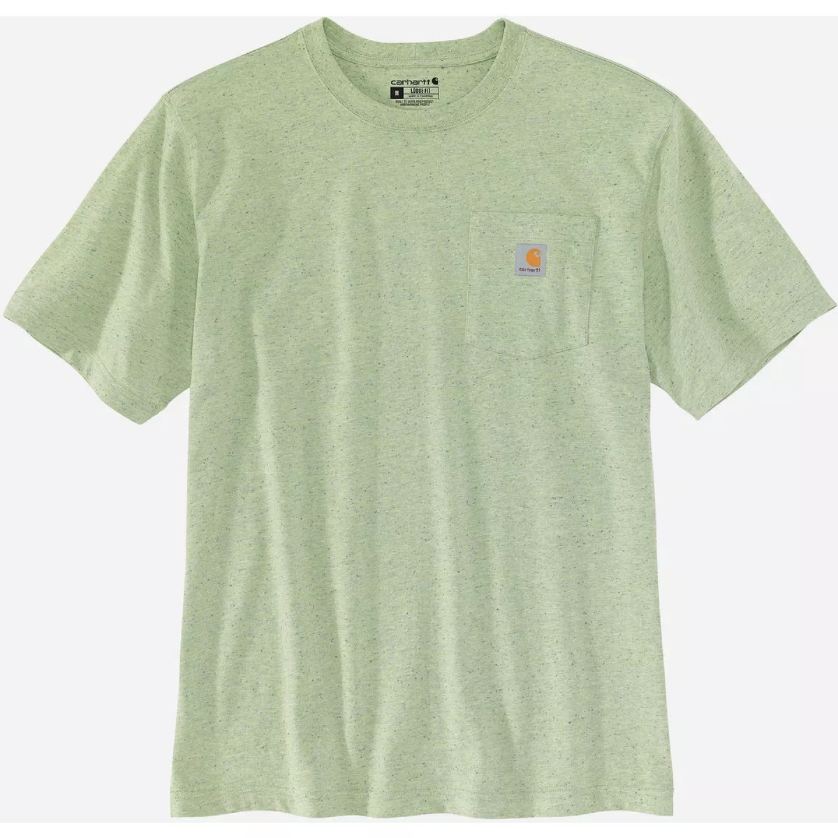Carhartt Men's Large Tall Soft Green Nep Heavyweight Short Sleeve Pocket T-Shirt, Loose Fit