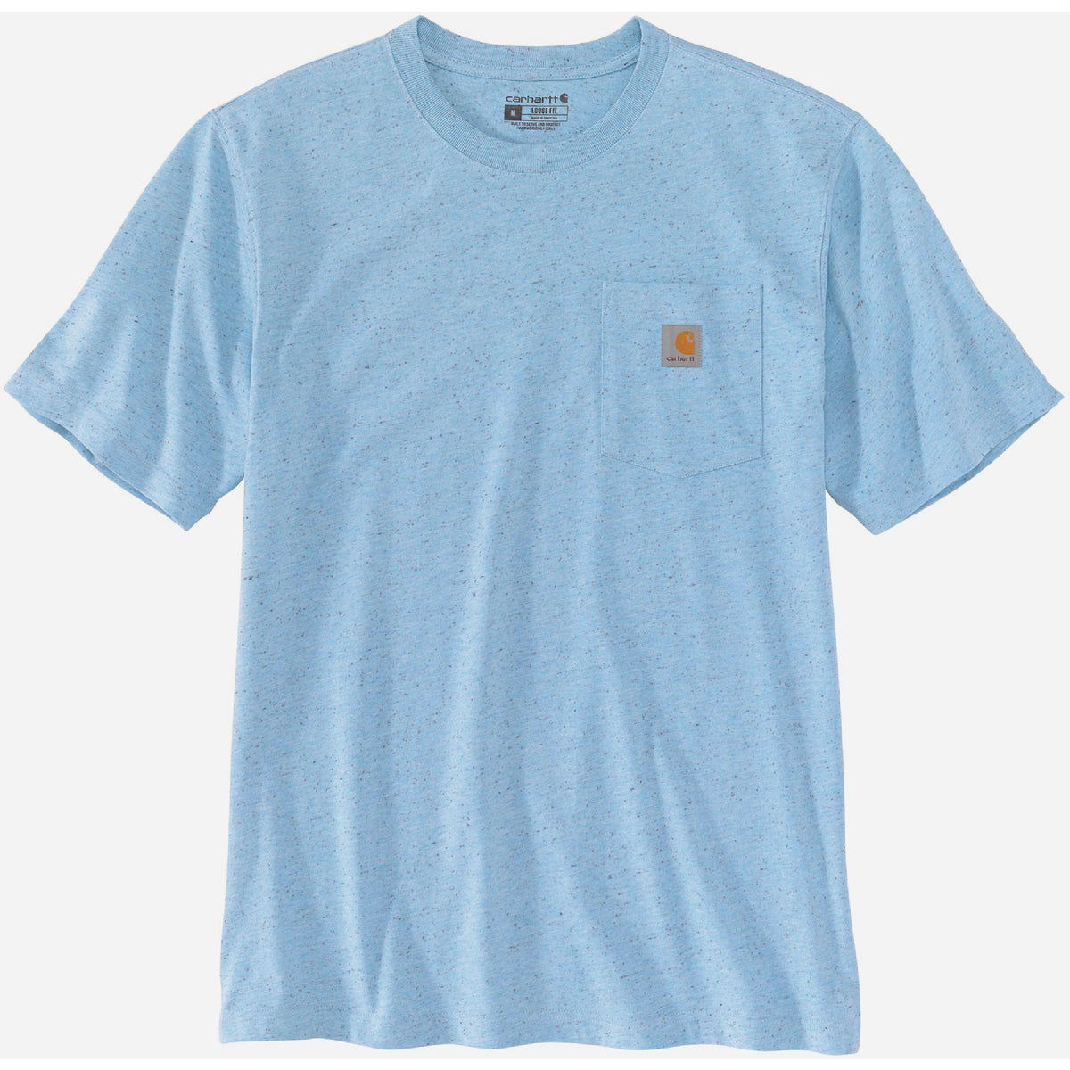 Carhartt Men's Medium Regular Powder Blue Nep Heavyweight Short Sleeve Pocket T-Shirt, Loose Fit