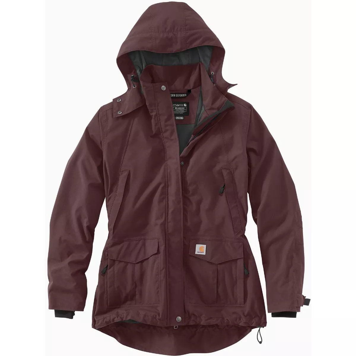 Carhartt Storm Defender Women's Large Regular Blackberry Heavyweight Jacket, Relaxed Fit