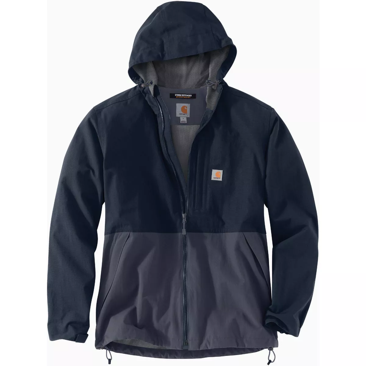 Carhartt Storm Defender Men's Large Tall Navy/Bluestone Nylon/Mesh Midweight Utility Jacket, Loose Fit