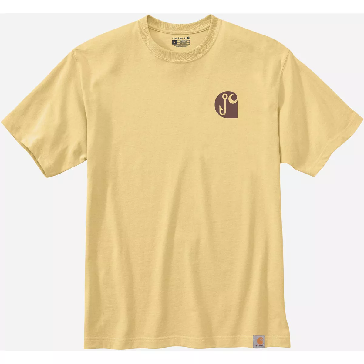 Carhartt Men's Medium Regular Pale Sun Short Sleeve Heavyweight Fishing Graphic T-Shirt, Loose Fit