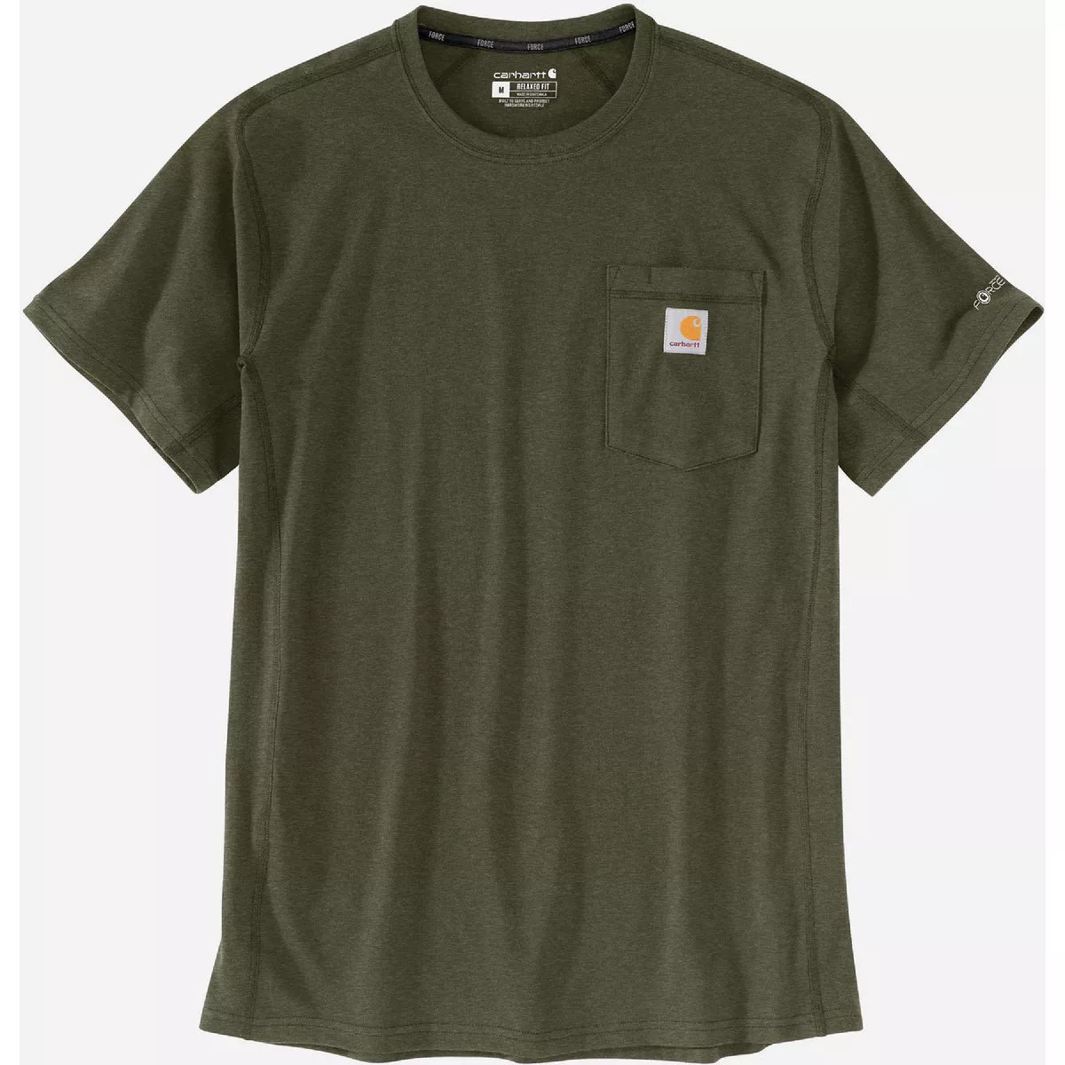 Carhartt Force Men's 2XL Regular Basil Heather Midweight Short Sleeve Pocket T-Shirt, Relaxed Fit