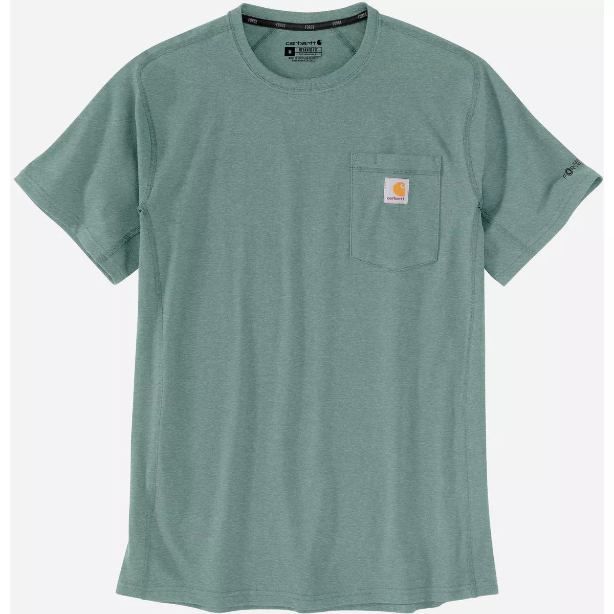 Carhartt Force Men's 3XL Tall Succulent Heather Midweight Short Sleeve Pocket T-Shirt, Relaxed Fit