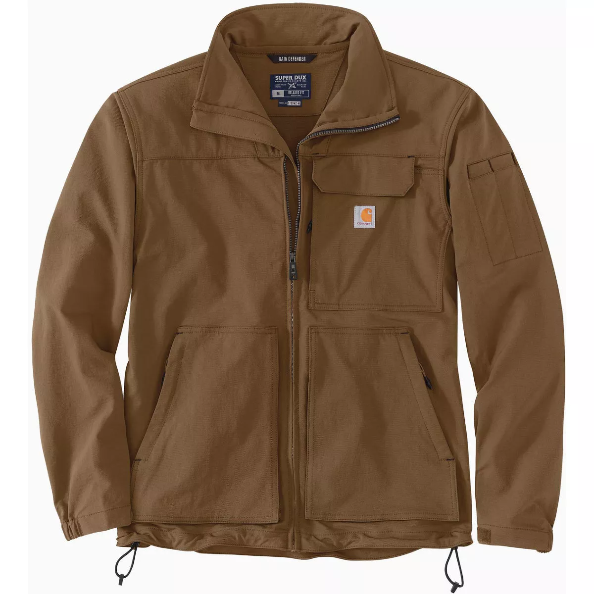 Carhartt Super Dux Men's 2XL Regular Coffee Lightweight Mock-Neck Jacket, Relaxed Fit