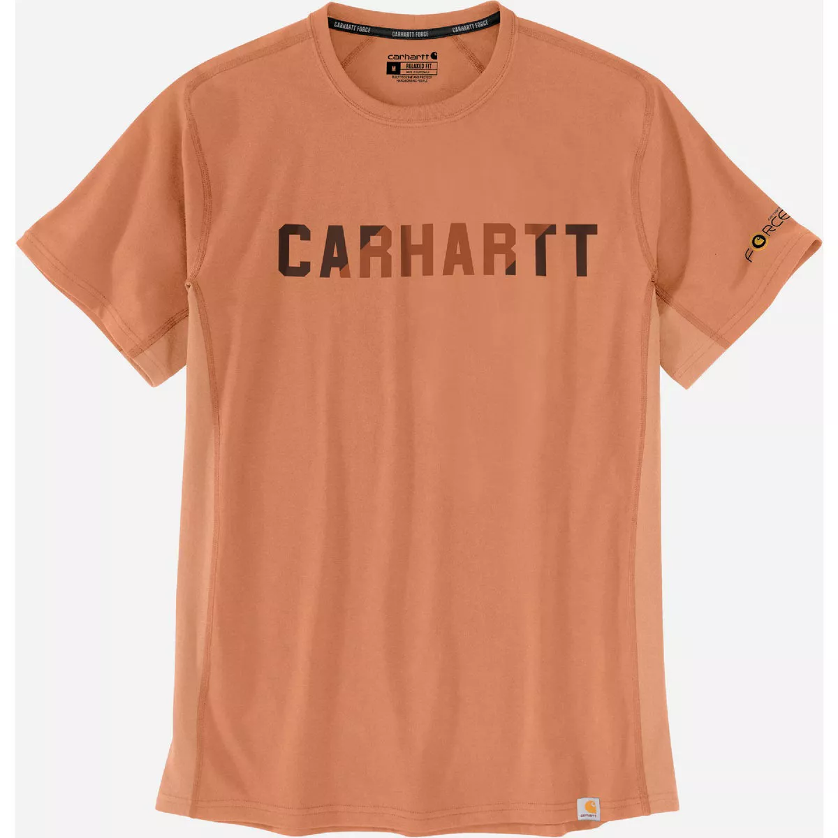 Carhartt Force Men's 2XL Tall Dusty Orange Midweight Short Sleeve Block Logo Graphic T-Shirt, Relaxed Fit