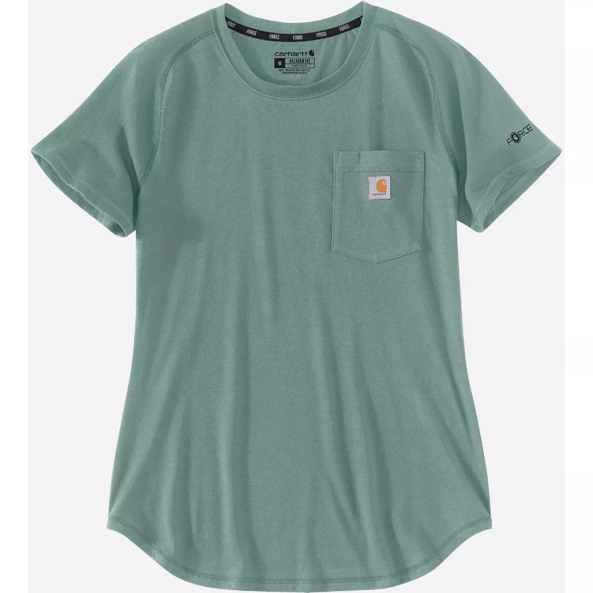 Carhartt Force Women's XS Regular Succulent Heather Midweight Short Sleeve Pocket T-Shirt, Relaxed Fit