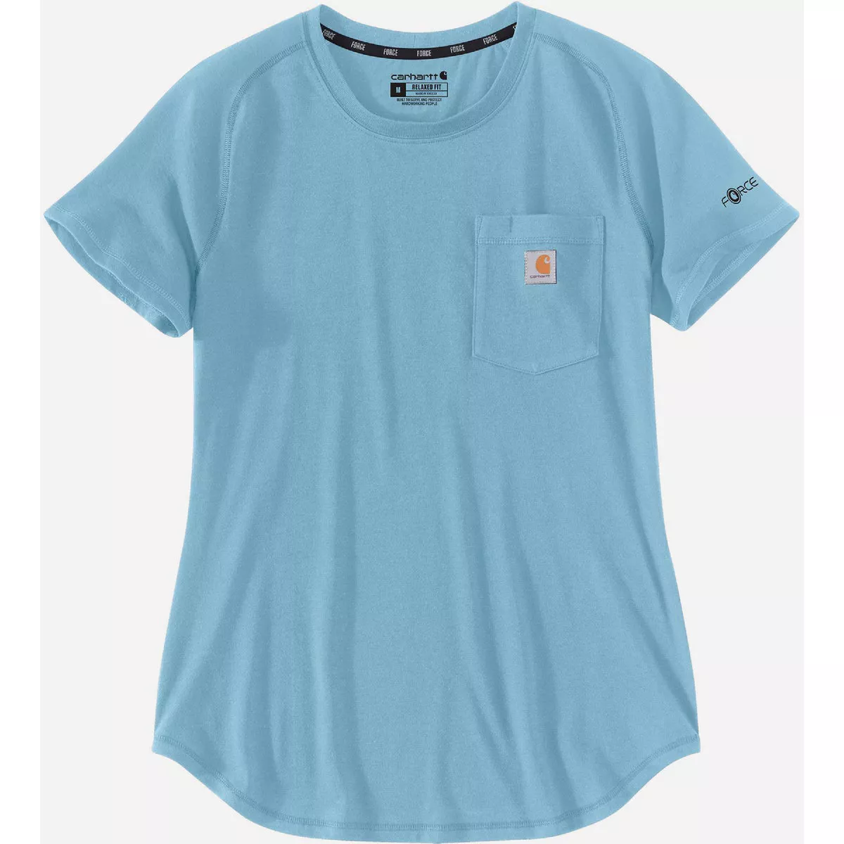 Carhartt Force Women's XL Regular Powder Blue Midweight Short Sleeve Pocket T-Shirt, Relaxed Fit