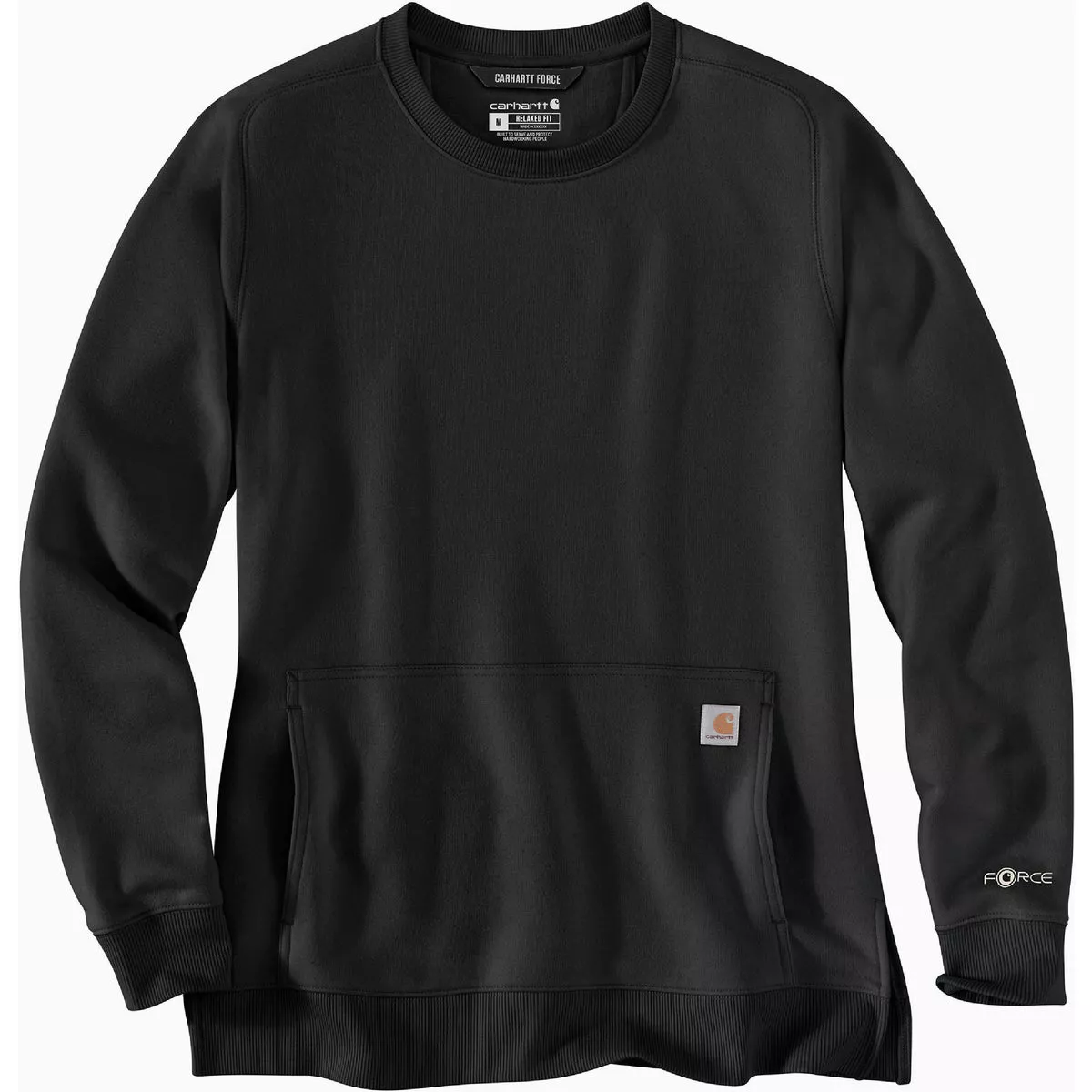Carhart Force Women's Large Regular Black Lightweight Crewneck Sweatshirt, Relaxed Fit