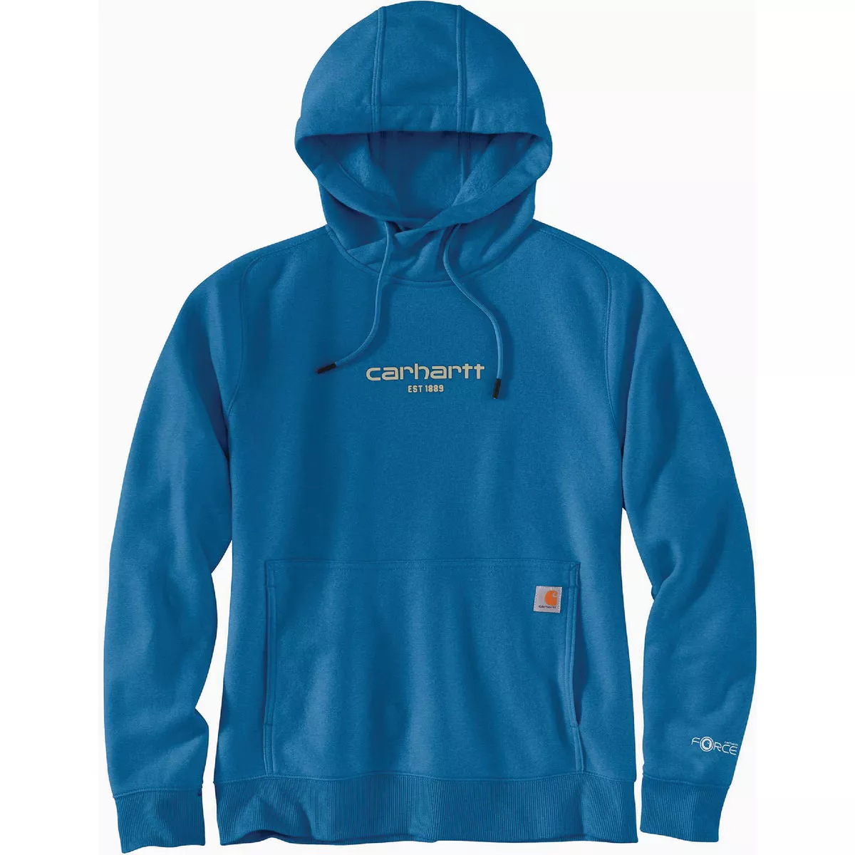 Carhartt Force Women's XXL Regular Marine Blue Heather Lightweight Graphic Pullover Hooded Sweatshirt, Relaxed Fit